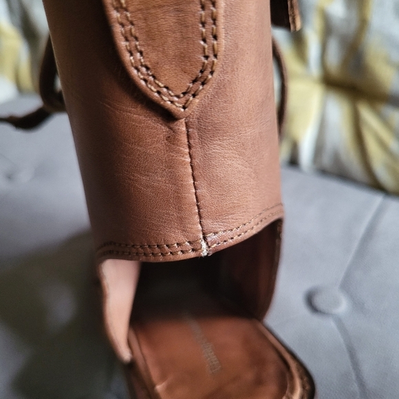 Vintage Foundry Co Odette Lace Up Mid Calf Peep Toe Boot Size 8 - Picture 13 of 16